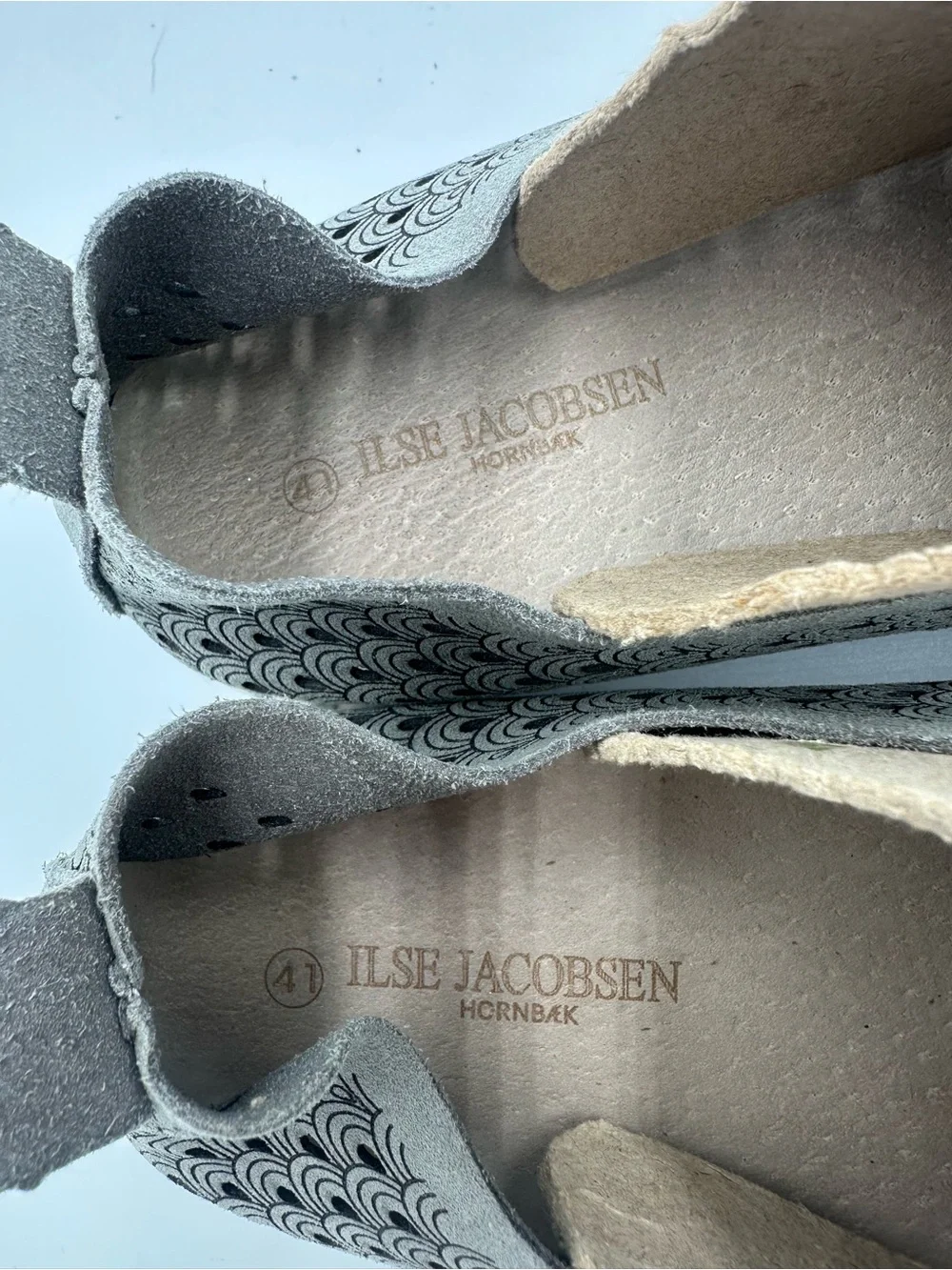 Ilse Jacobsen Slip on Size 41 Tulip Gray Nubuck Suede Shoes Perforated Comfort